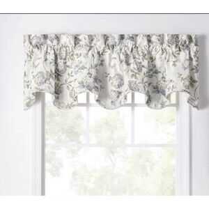 Erie Floral Cotton Blend Scalloped 70” Window Valance